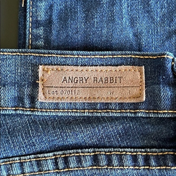 Angry Rabbit jeans distressed made in U.S.A. 28/7 rocker concert casual - Picture 9 of 14